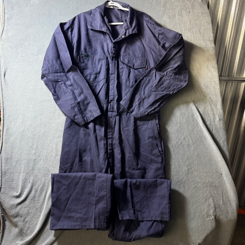 Workrite Guardian Navy Blue Flame Resistant Coveralls 52R ATPV 8.2 Made in USA